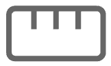 A simple gray ruler icon with measurement markings.